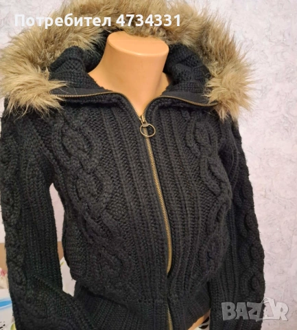 Черна Жилетка с пух, снимка 2 - Жилетки - 53698079