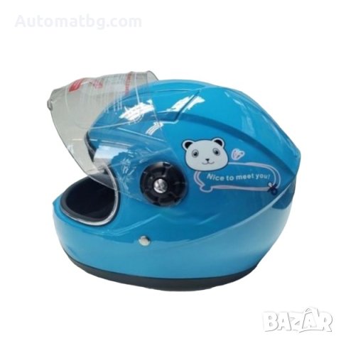 Детска каска за мотор Automat, За скутер, XS размер, Син, снимка 3 - Аксесоари и консумативи - 40324567