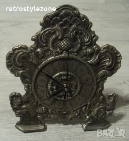 № 7840 стар настолен  метален / калаен часовник   - SKS ZINN   