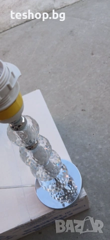 Нощна лампа Relaxdays абажур от воалирана тъкан и кристални стъклени топки, снимка 12 - Настолни лампи - 53715958