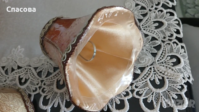 Текстилни, чашки , шапки за абажур, полилей, нощна лампа или лампион. , снимка 3 - Полилеи - 51249497