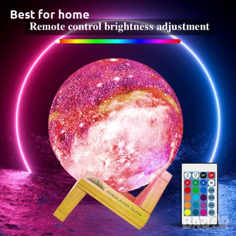 3D Galaxy Moon Lamp акумулаторна ЛЕД лампа с дистанционно, снимка 7 - Декорация за дома - 42402245