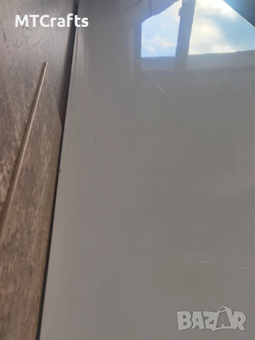 Въртящо се бюро и ТV шкаф 2 в 1 бял гланц разтегателно, снимка 5 - Бюра - 53583554