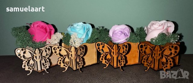 Вечна ароматизирана сапунена роза и скандинавски мъх, снимка 4 - Декорация - 41086494