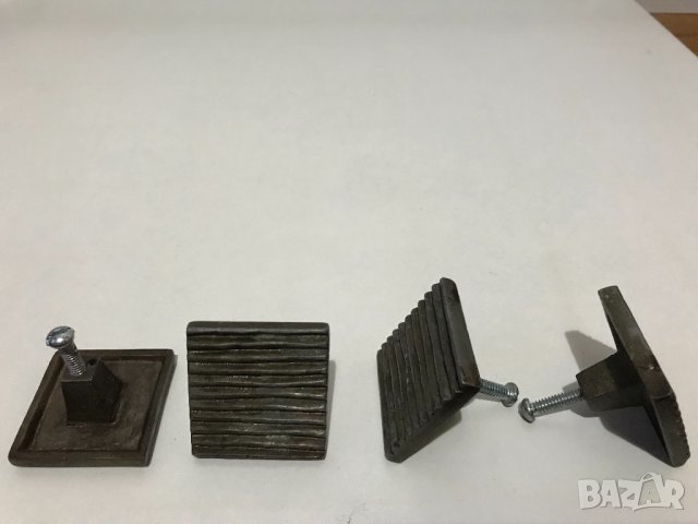 4бр метални квадратни дръжки за мебели с патина, снимка 3 - Други - 40398291