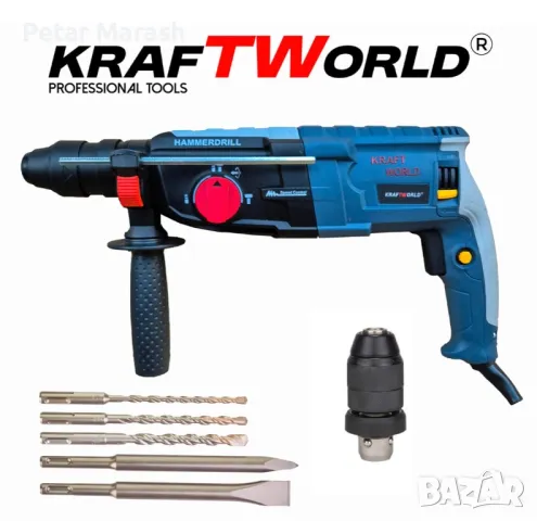 Комплект 2в1 Ъглошлайф 125мм и Ударна Бормашина KraftWorld, снимка 3 - Бормашини - 50367283