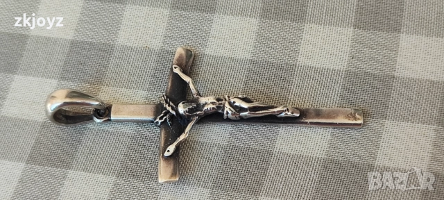 СРЕБЪРНА ВИСУЛКА- КРЪСТ  3.82 грама /ПРОБА 925, снимка 2 - Колиета, медальони, синджири - 52012011