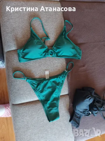 Продавам НОВ! зелен дамски бански – Размер L, снимка 4 - Бански костюми - 50146306