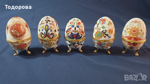 Лот от порцеланови яйца-бижутиери-15 броя, снимка 6 - Антикварни и старинни предмети - 53210023