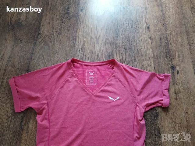 SALEWA PUEZ MEL DRY W V-NECK S/S TEE - страхотна дамска тениска КАТО НОВА ХЛ, снимка 5 - Тениски - 56094857