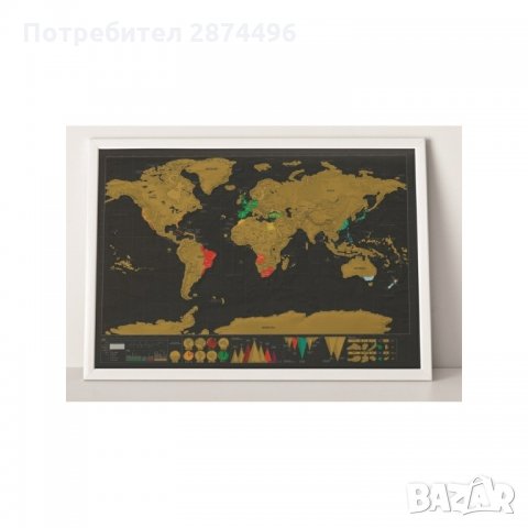 СВЕТОВНА СКРЕЧ КАРТА ДЕЛУКС Код ; Черен тубис, снимка 16 - Пана - 34596968