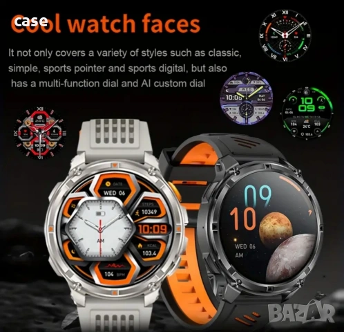 Смарт часовник 1.7инча голям HD дисплей с голяма батерия 1100mah и много функции, снимка 6 - Мъжки - 53873601