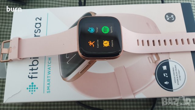 Смарт часовник Fitbit Versa 2,Розов,(включени S и L ленти)сърдечен ритъм, музика, вградена Alexa, пр, снимка 5 - Смарт гривни - 40420172