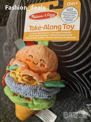 Нова Melissa & Doug Ice Cream Take бебешка играчка със звук за бебе дете, снимка 5 - Плюшени играчки - 40262044