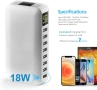 60W 8-портова USB зарядна станция с дисплей,захран адапт  с 18W Quick Charge 3.0 порт , снимка 5
