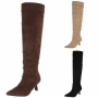 Дамски велурени ботуши над коляното, 3цвята , снимка 1