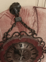 немски стенен часовник от ковано желязо и дърво, снимка 4