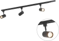 Qazqa - Модерна стоманена еднофазна шинна осветителна система с 3 точки. Подходяща за LED GU10, снимка 1
