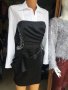 УНАКАЛНО КРАСИВА черна сатетирана рокля със сребристи камъчета и пайети , снимка 4