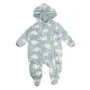 Бебешки полар ромпър Ментово Бяло с качулка с дизайн на динозавър S_1245177, снимка 1