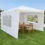 Градинска шатра павилион 3x4x2.5 м бяла – Парти шатра със стени, 4 прозореца и вход с цип, снимка 5