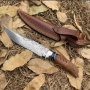 Японски ловен нож MYATO WOOLF DAMASK с кожена кания,LN429, снимка 3