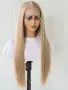 Перука 80 см - Пшенично руса права перука с дантела Lace Front 13×4, снимка 1