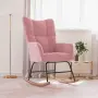 vidaXL Люлеещ стол, розов, кадифе, снимка 3