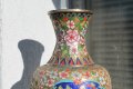 Стара китайска ваза - бронз с емайл , снимка 7