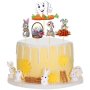 Зъб Зъбче първо заек зайче  сет картонени топери за торта и мъфини топер декор украса парти