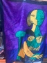 Копринен шал с абстрактен десен картина на Пикасо, снимка 2