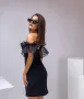 Модерна черна къса дамска рокля , снимка 2