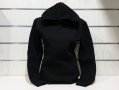 Нов дамски черен суичър с качулка и джобчета, снимка 3