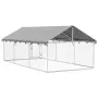vidaXL Дворна клетка за кучета с покрив, 400x200x150 см, снимка 9