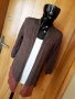 Кафява жилетка с вграден кремаво бял потник М, снимка 1 - Жилетки - 34415489