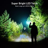 Мощно Акумулаторно тактическо LED фенерче Blukar 2000 lm,мащабиране,4 режима,16 часа работа, снимка 2 - Екипировка - 44286668