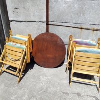 Градинска дървена маса с 4 стола , снимка 2 - Маси - 41884042