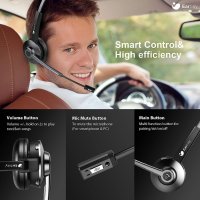 Безжични слушалки, Bluetooth слушалки с микрофон, снимка 4 - Слушалки за компютър - 41809651