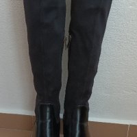 Дамски черни високи еластични ботуши, снимка 6 - Дамски ботуши - 41845645