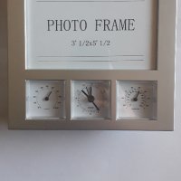 хидрометър с термометър, часовник и рамка за снимка, снимка 1 - Декорация за дома - 35733900