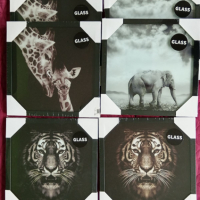 Нови квадратни рамки за снимки или картини с тигър,жираф и слон., снимка 13 - Декорация за дома - 44606090