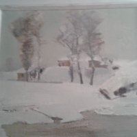 Красива картина оригинал "Зима"- Марин Подмолов '92, снимка 1 - Картини - 41750550