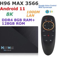 H96MAX UltraHD 3D 8K H.265 MaliG52 RK3566 4GBRAM Android 11 HDR10 TV Box Мултимедиен Плеър ТВ Бокс, снимка 1 - Плейъри, домашно кино, прожектори - 41373322