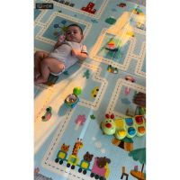 4138 Сгъваемо детско килимче за игра, топлоизолиращо 180x200x1cm - Мече и Лунапарк, снимка 3 - Други - 44793146
