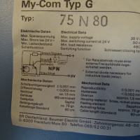 Микроизключвател Baumer Electric MY-COM typ G 75N80 precision switch, снимка 7 - Резервни части за машини - 44602928