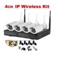 Готов безжичен пакет - 4CH WiFi NVR DVR + 4 IP Wireless безжични камери, снимка 2 - Комплекти за видеонаблюдение - 27233855