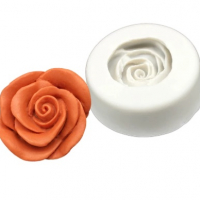 Средна розичка роза силиконов молд форма за декорация торта фондан украса, снимка 1 - Форми - 36263806