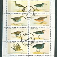 НАГАЛАНД -малък лист --водни птици - с печат, снимка 1 - Филателия - 38719041