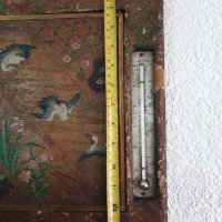 Антично тройно  френско огледало с живачен термометър- 18 век, с позлата., снимка 6 - Антикварни и старинни предмети - 35679341