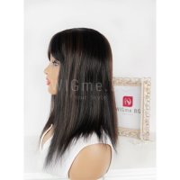 Къса права тъмнокестенява перука с бретон Елия, снимка 9 - Аксесоари за коса - 30658641
